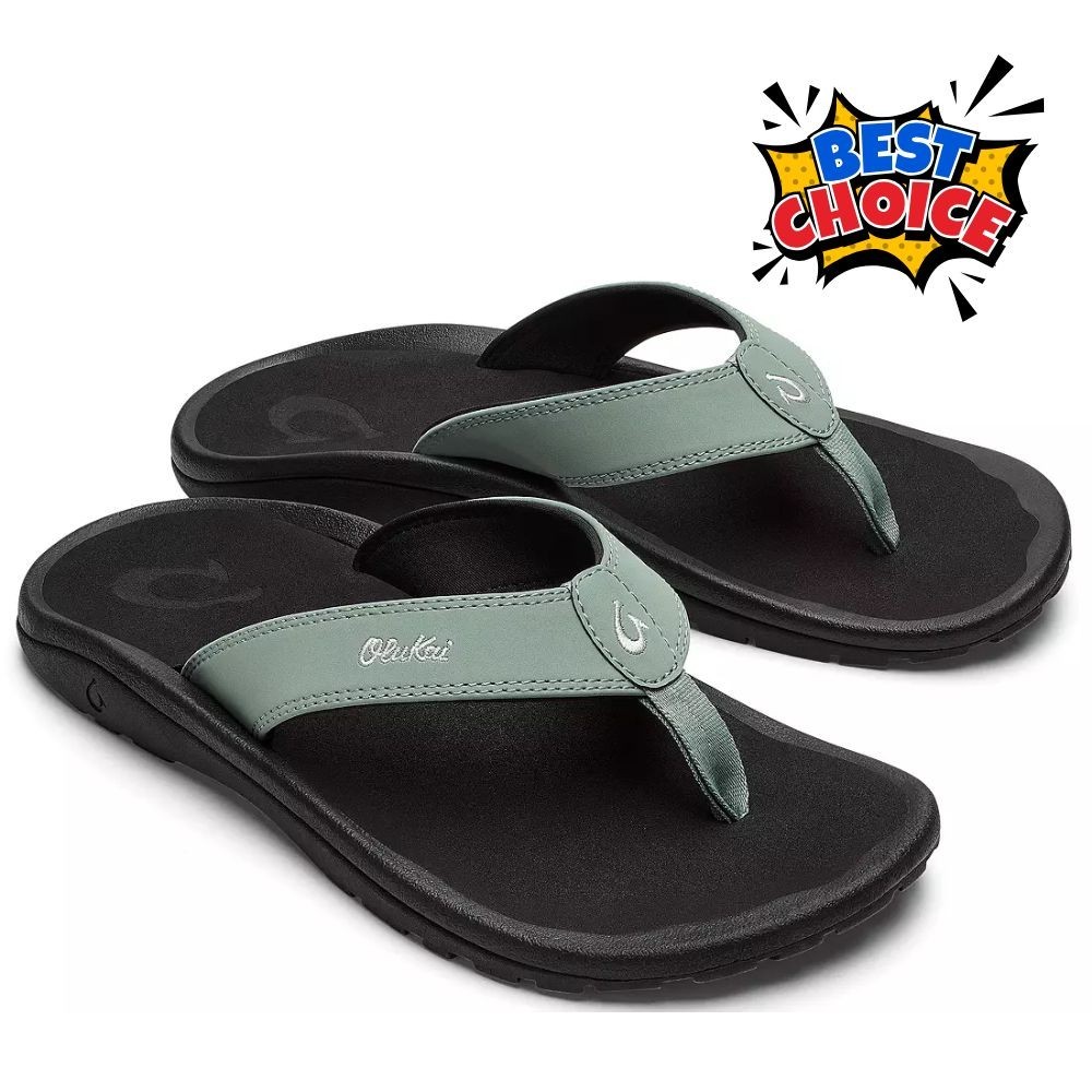 ✨SALE🎁 OluKai Men's ‘Ohana Flip Flop Size 7.0-15.0 Seagreen/Black