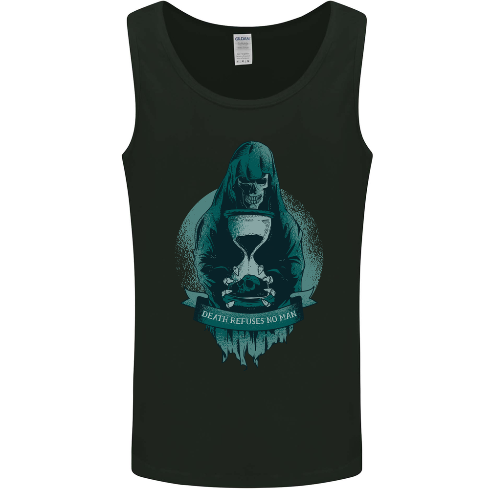 Death Refuses No Man Grim Reaper Skull Mens Vest Tank Top