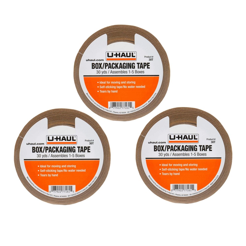 U-Haul Moving Box Paper Tape (Ideal for Moving, Packing, Storage Boxes) - Pac...