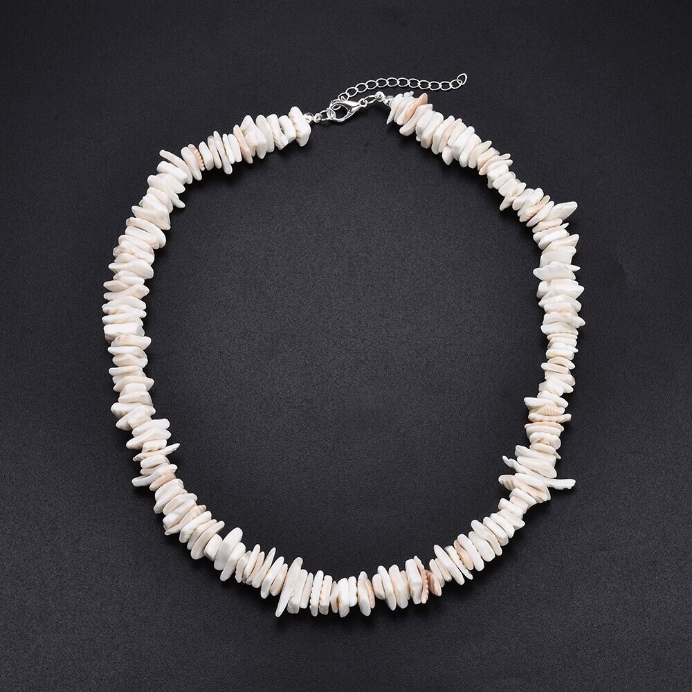 White Puka Shells Neckace Surfer Choker Shells Necklace Hawaiian Shells Neckace
