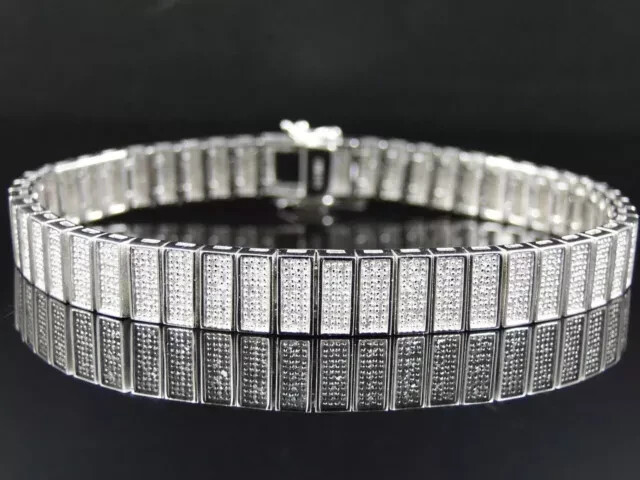 Baguette Cut Lab-Created Diamond Tennis Bracelet 8.00 Ct 14K White Gold plated