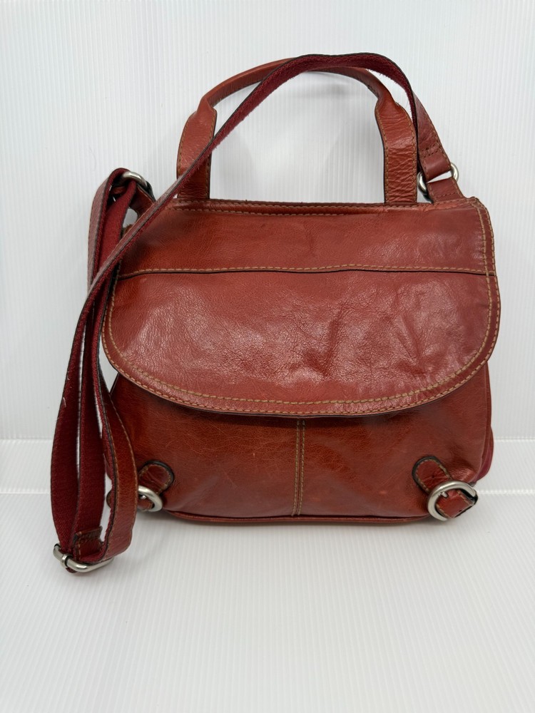 Fossil Leather Crossbody Bag Organizer Style Purse Leather ZB2366 Stripe