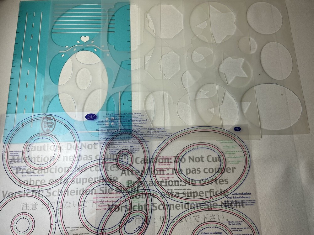 Creative Memories Photo & Paper Cutting Templets-Oval, Round, Hearts, Lines