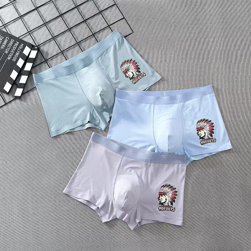 Mens Underwear Convex U Pouch Printing Boxer Briefs Youth Fashion Soft Panties