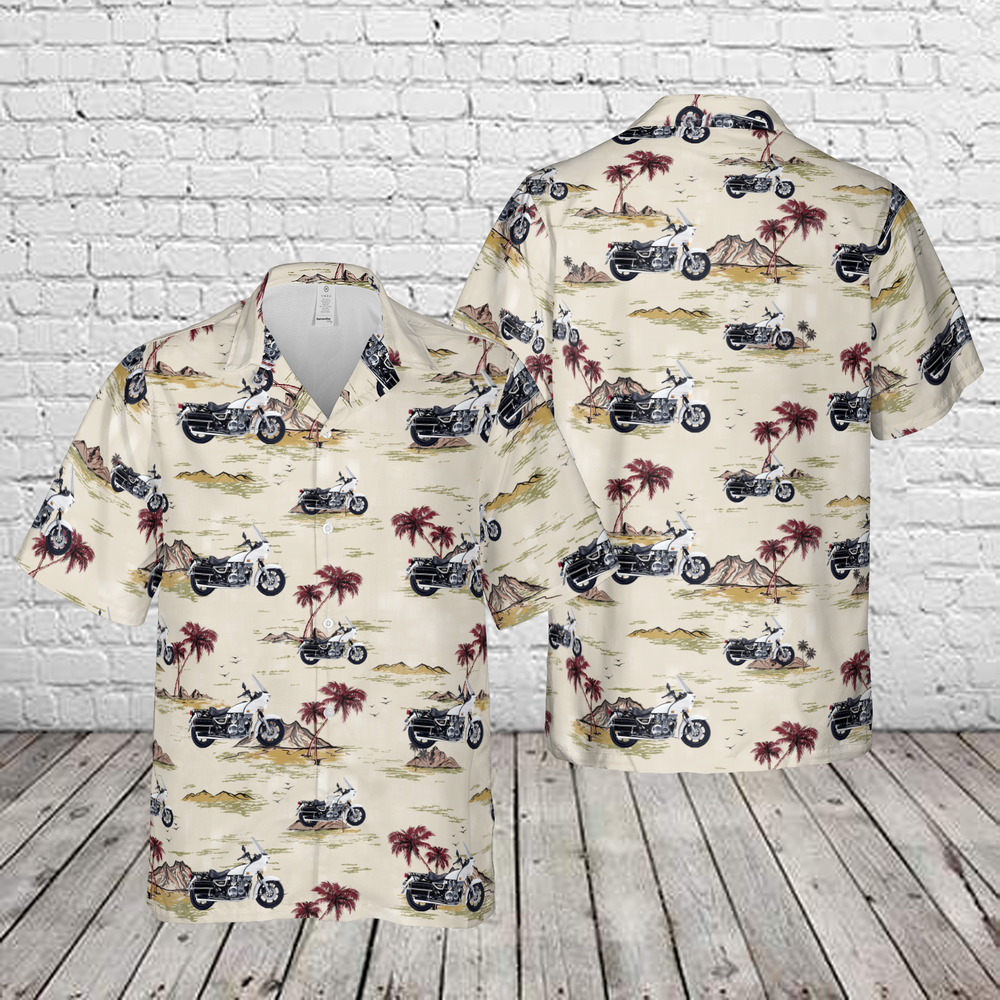 Vintage Kawasaki KZ1000 Police Motorcycle Hawaiian Shirt