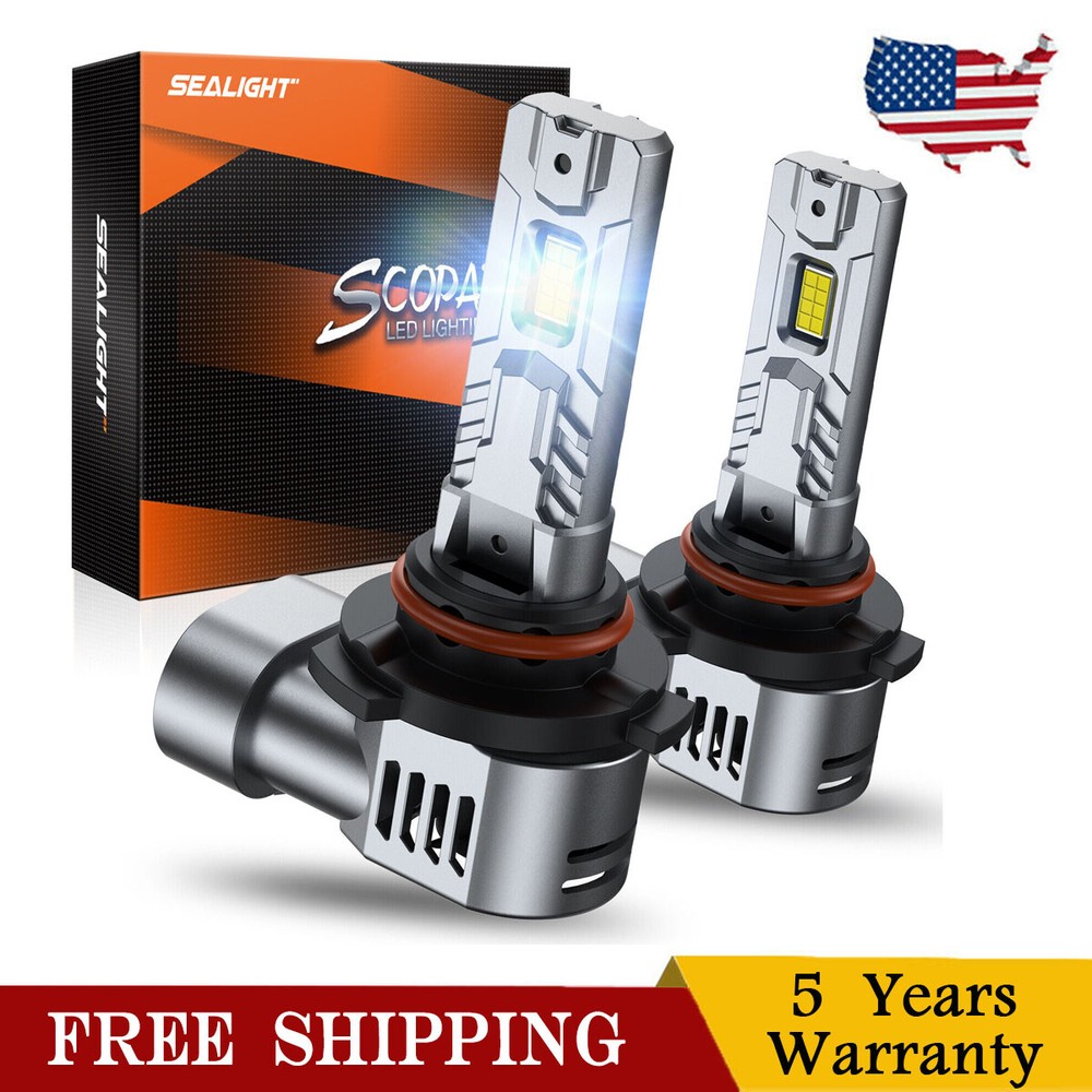 2PCS SEALIGHT S2S 9006 LED Headlight Bulb Conversion Kit 6000K White Bright