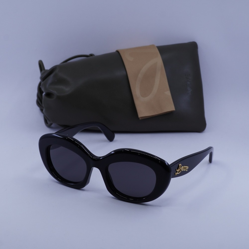 Loewe LW40153I 01A Shiny Black/Smoke 51-20-140 Sunglasses New Authentic