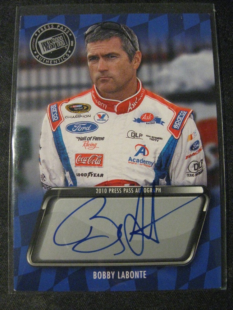 Bobby Labonte 2009-10 NASCAR Press Pass Autographs Vintage Card EX-NM Condition