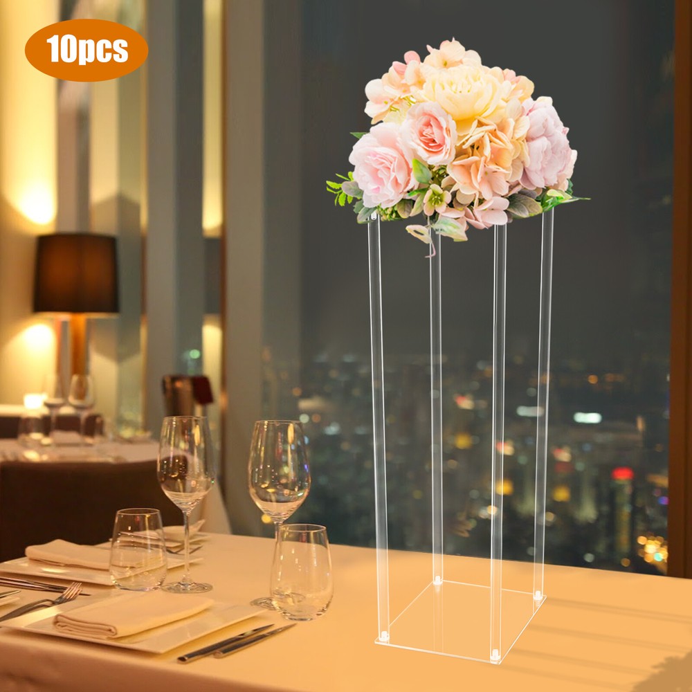 10* Wedding Acrylic Flower Vases Clear Flower Stand for Wedding Centerpieces