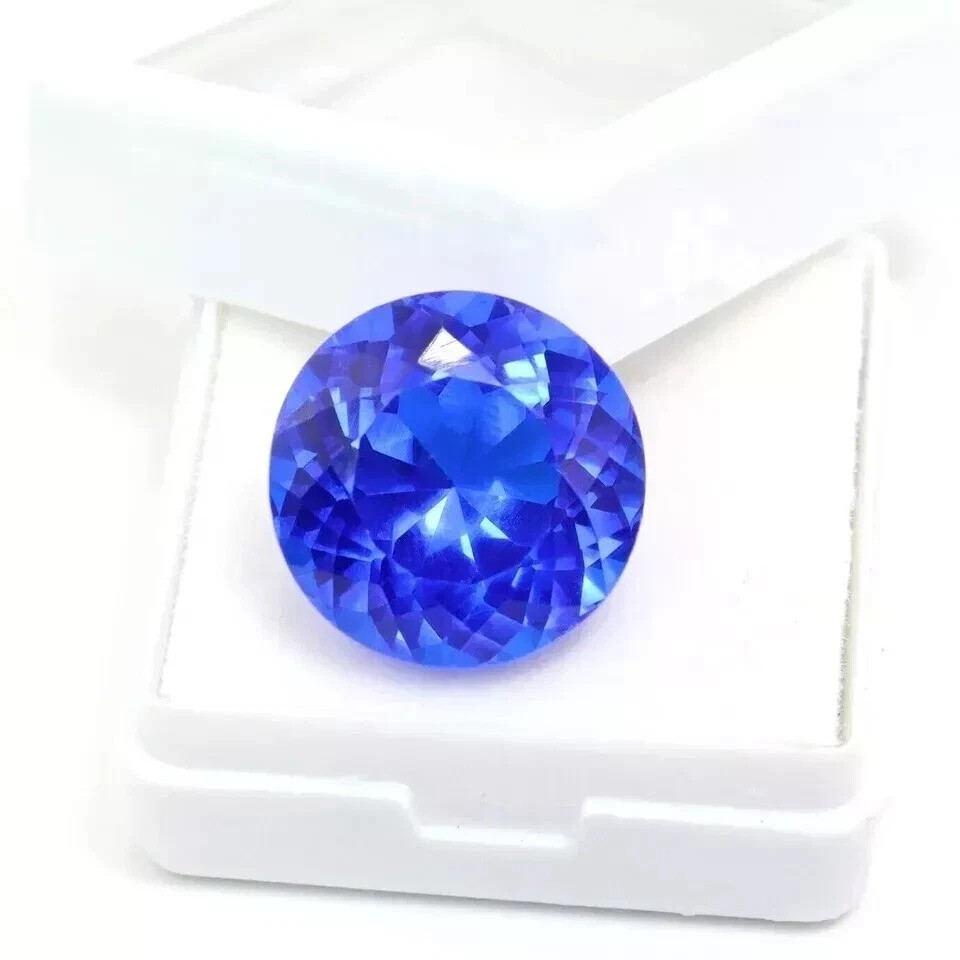 Lustrous 11+ Ct Natural Blue Tanzanite Round Loose Gemstone EGL Certified