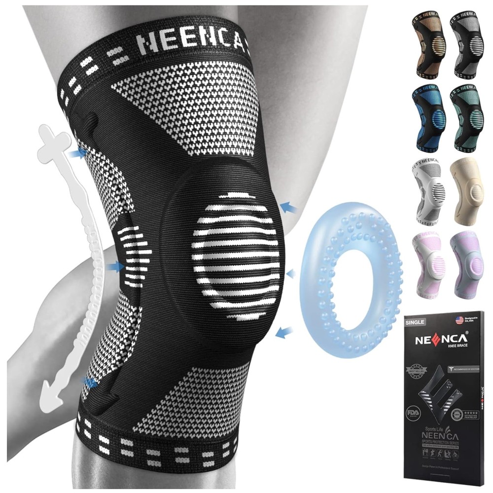 Elite Knee Brace for Men & Women – Patella Gel Pad & Spring Stabilizers, X-Large