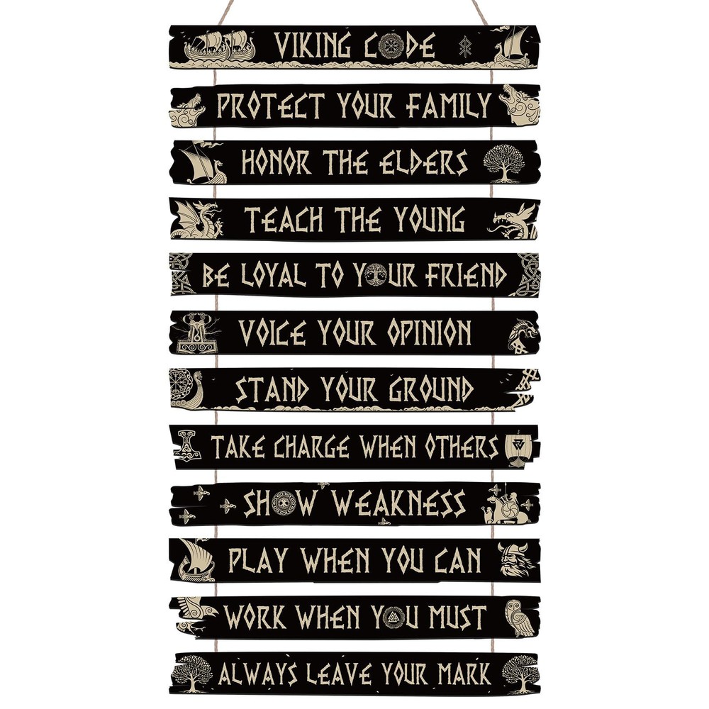 Thinkday Viking Decor Nordic Sign Code Wall Multicolor