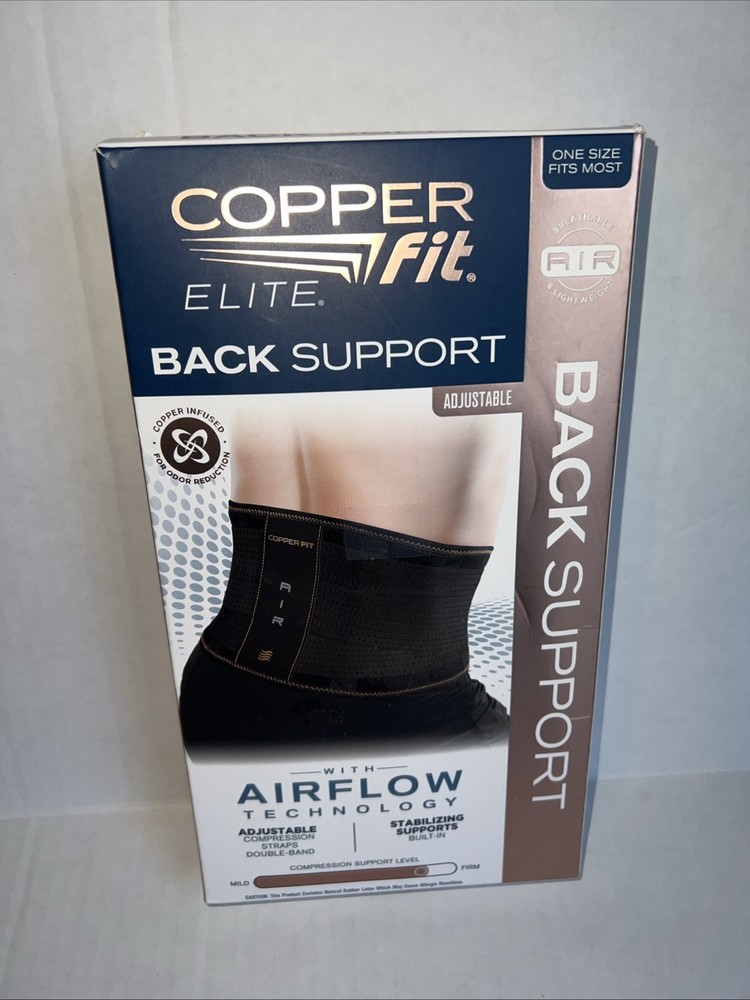 Copper Fit Elite Back Support AirFlow Back Brace Adjustable Double-Band 30-50