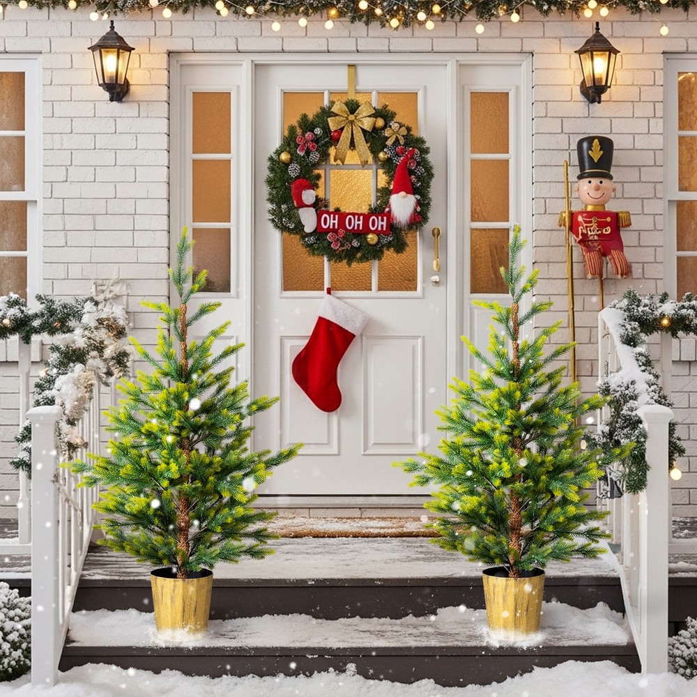 4FT Artificial Christmas Tree with Pot Stand 119/200 Branch for Holiday Party