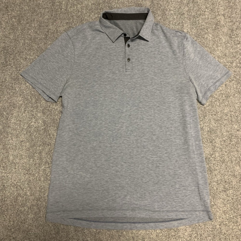 Lululemon Men's Large Short Sleeve Polo Shirt Sz L Breathable Activewear