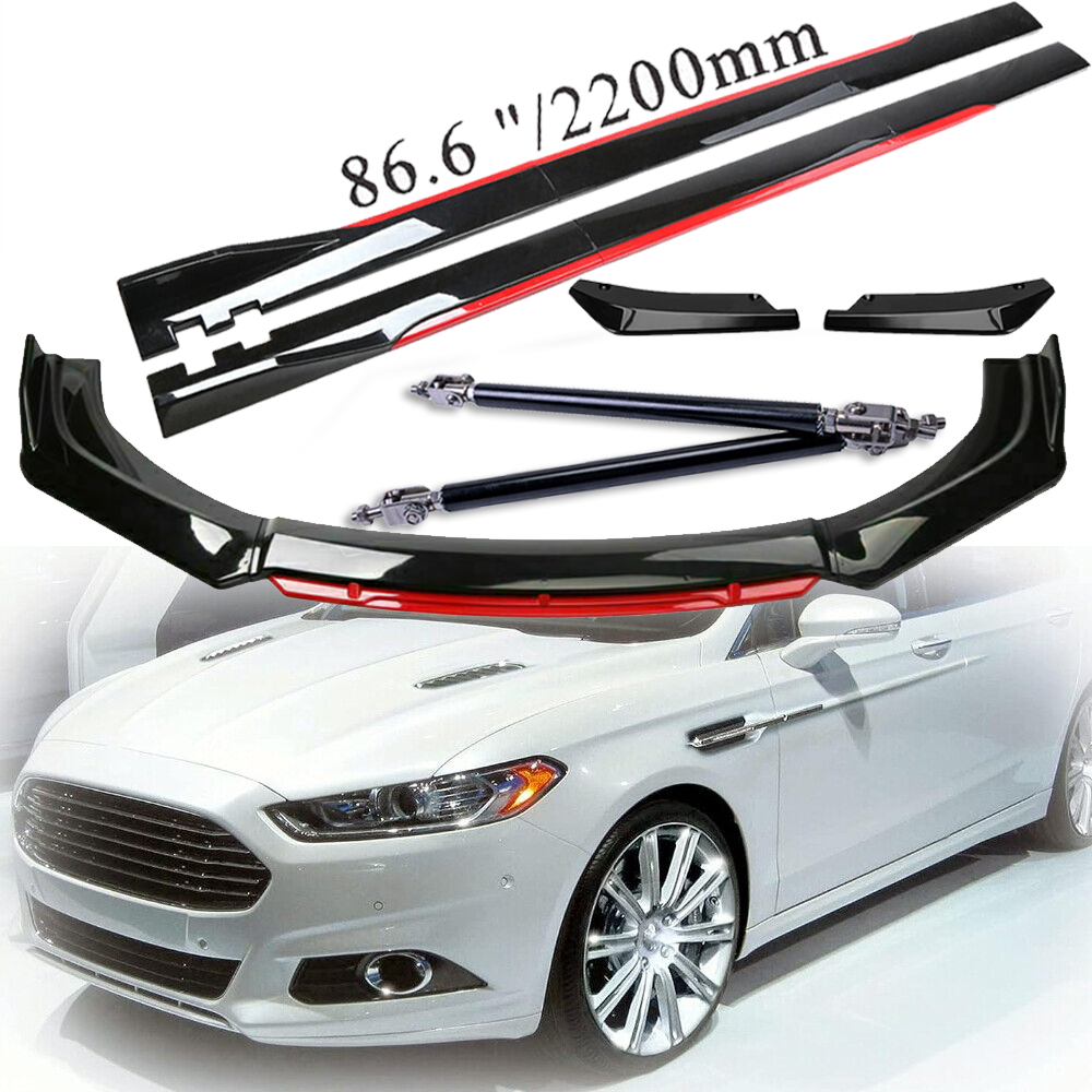For Ford Fusion 2006-2020 Front Bumper Lip Spoiler Splitter Side Skirt Body