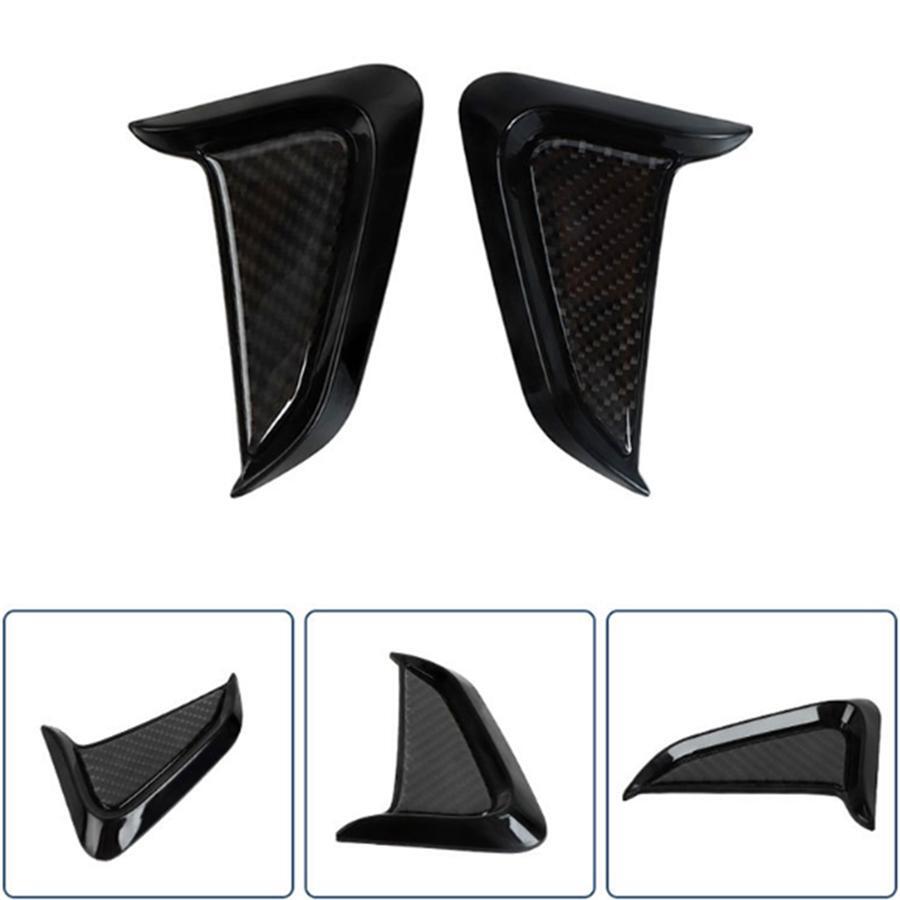 Car Exterior Air Intake Flow Side Fender Vent Wing Cover Black Carbon Fiber Look