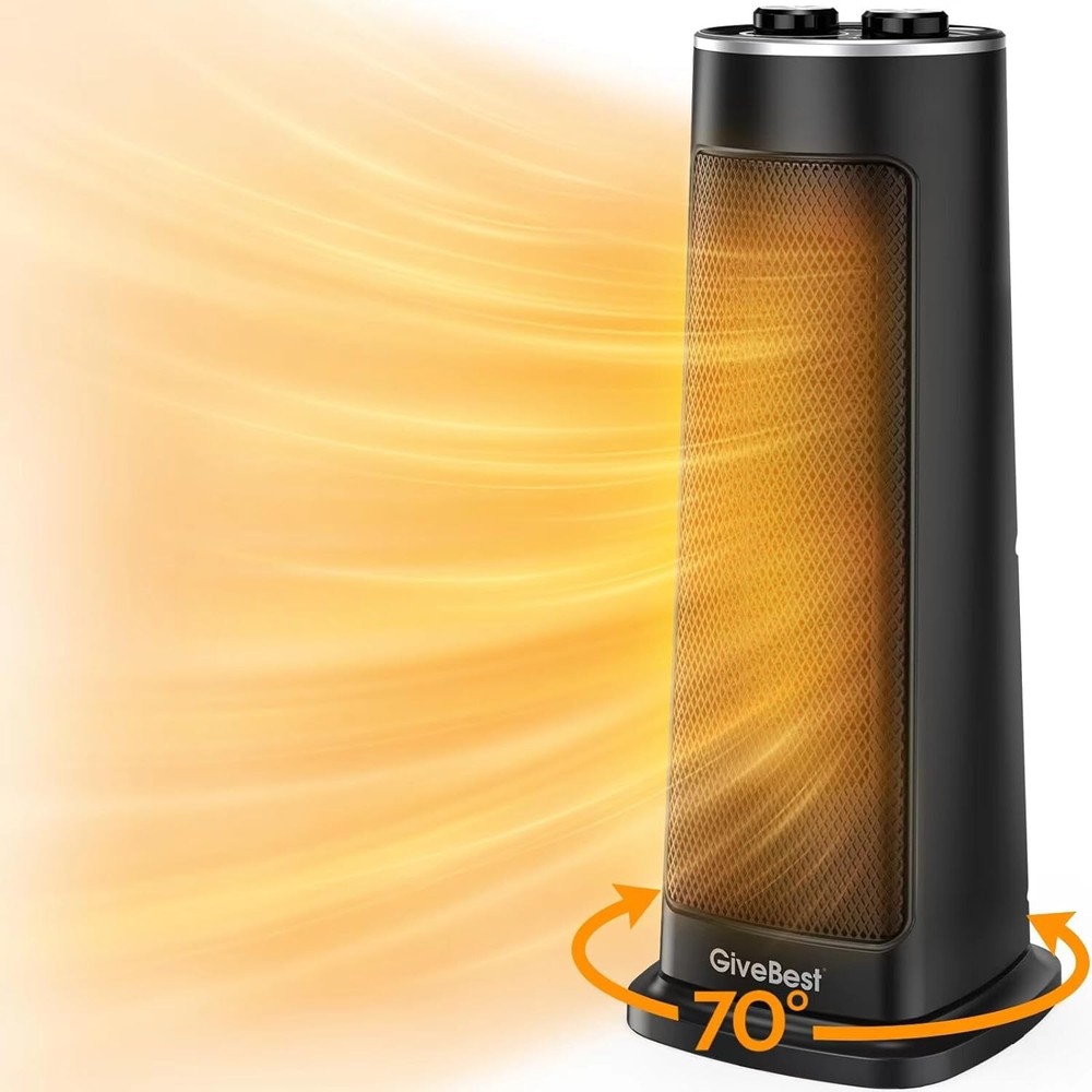 Portable 1500W Electric Heater - Overheat & Tip-Over Protection for Cozy Rooms