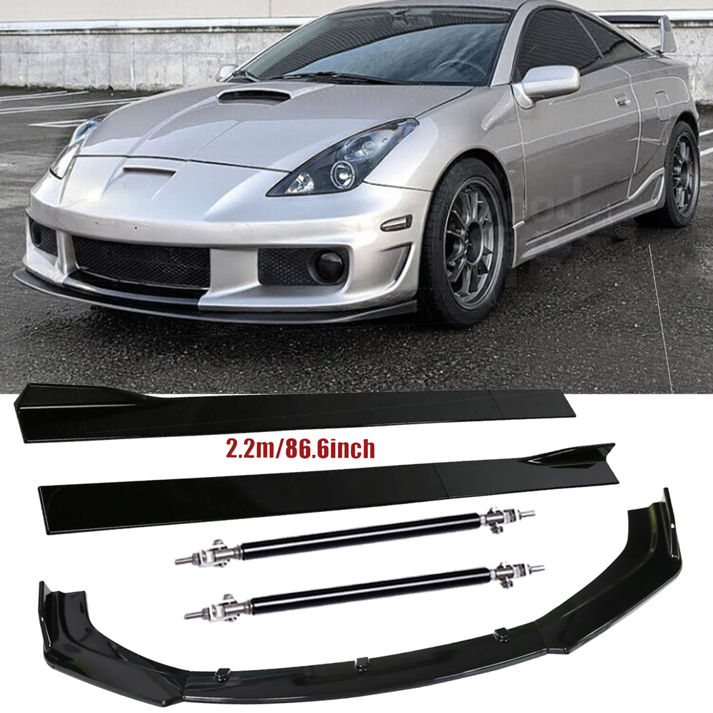 Front Bumper Lip Splitter Spoiler Strut Rods For Toyota Celica 2000-2005