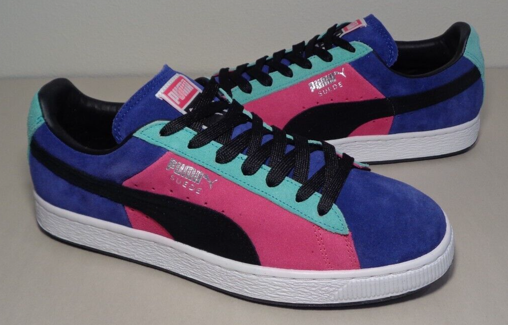 Puma Size 9 M / STRIPES & BLOCKS / Blue Black / Suede / Sneakers New Men's Shoes