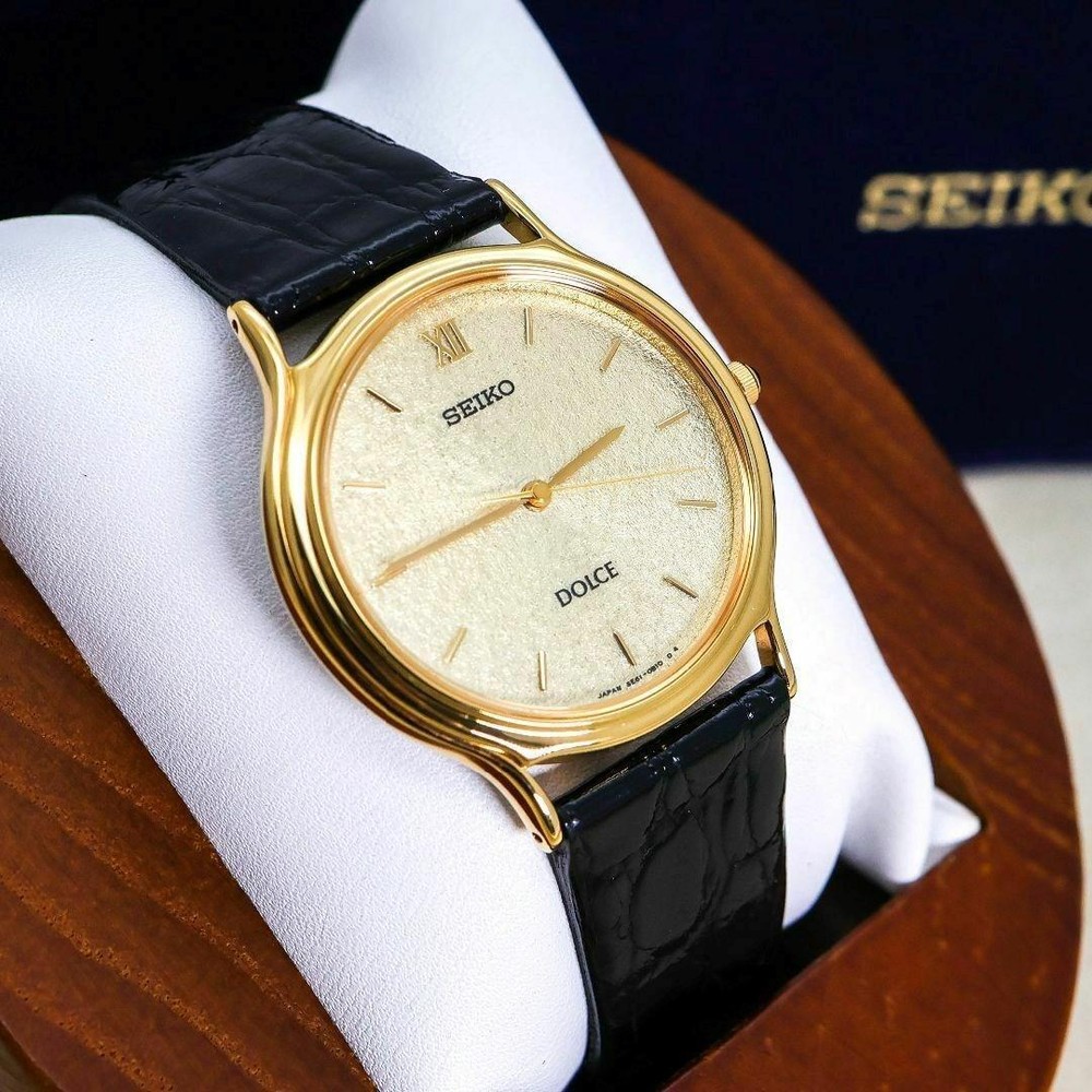 Working Seiko Dolce Watch Sgp30 With Outer Box Leather Belt K