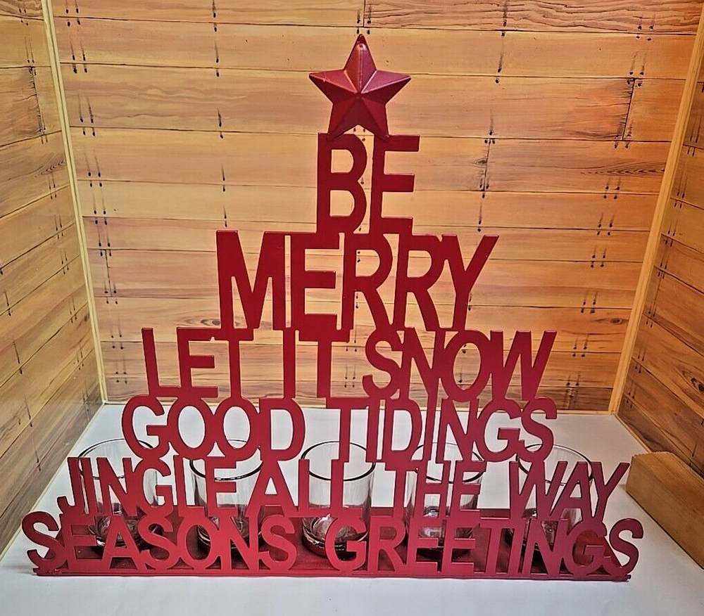 Red Christmas Votive Candle Set of 5-image