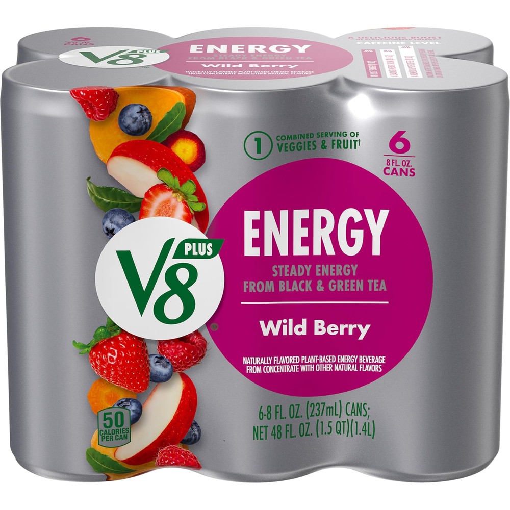 Wild Berry Flavored Energy Drink 8 fl oz Can Pack of 6