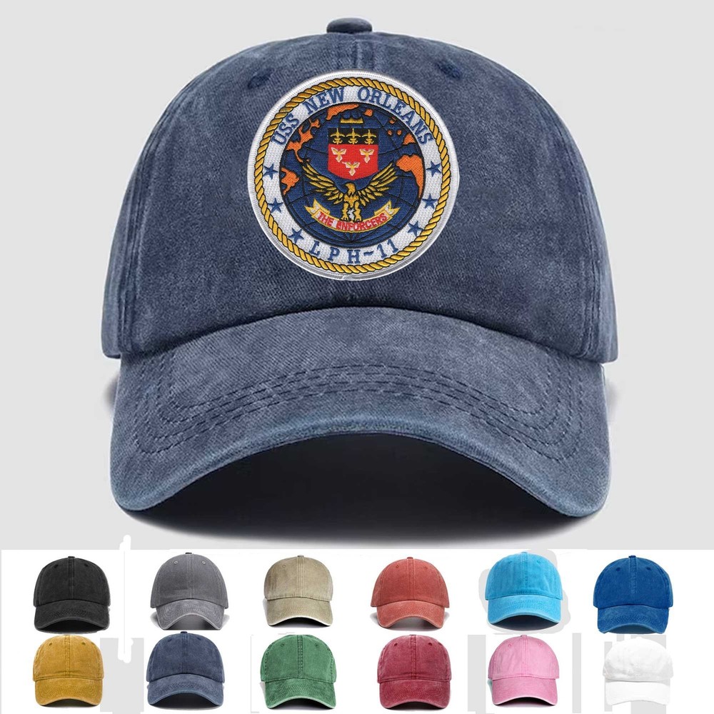 Custom Embroidered USS New Orleans Veteran Cap LPH-11 Personalized Gift