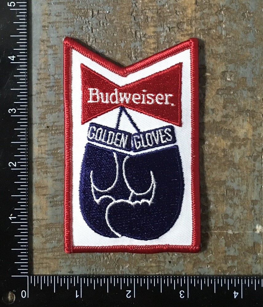 Vintage Budweiser Golden Gloves Boxing Embroidered Iron-On Patch Rare
