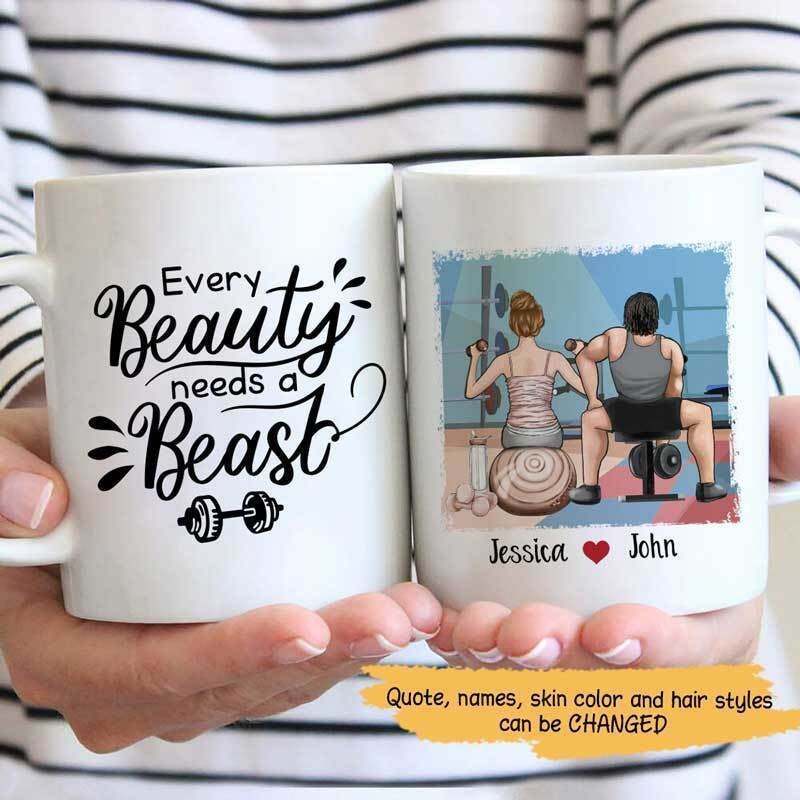 Fitness Couple Personalized Coffee Mug Family Mug Funny Gift Personalized Custom