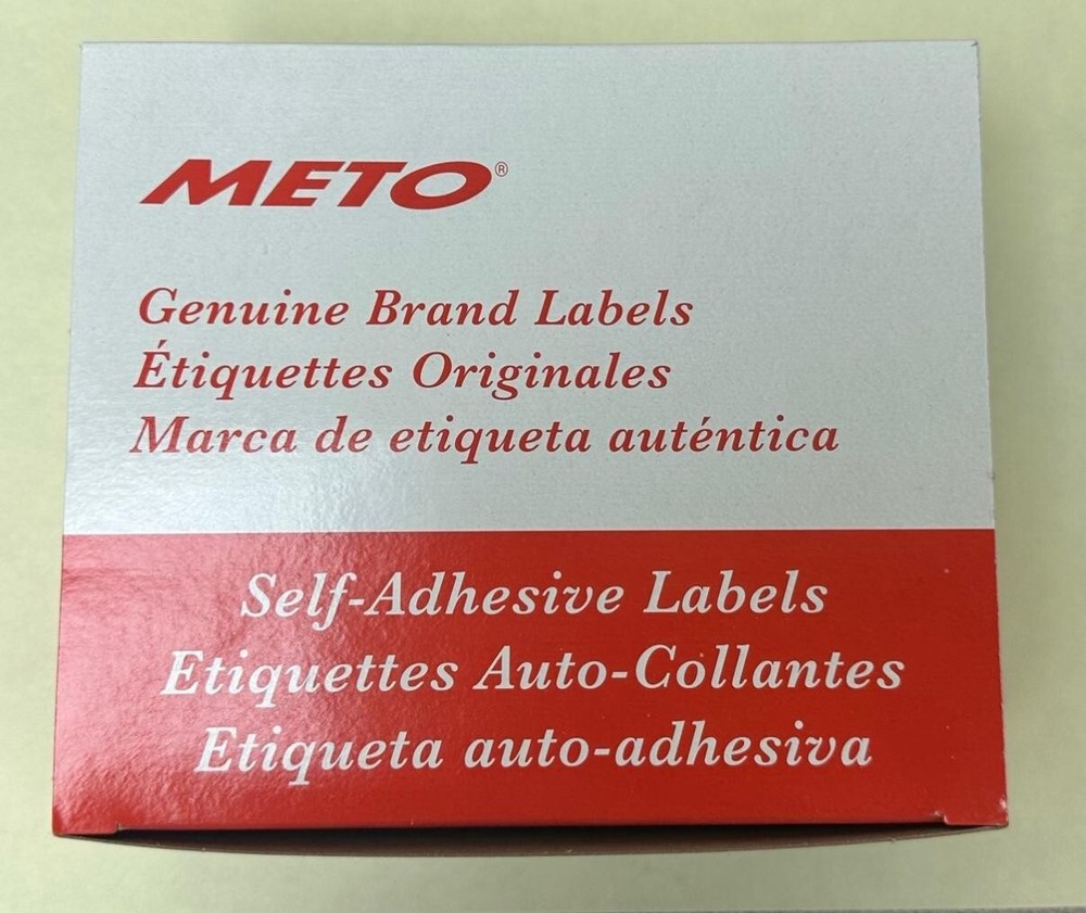 Meto Self Adhesive Labels Orange with ink roller 076242J 14 ROLLS PACK