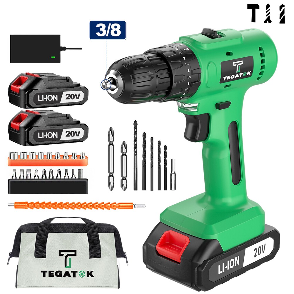 20V Cordless High Power Drill Set 3/8