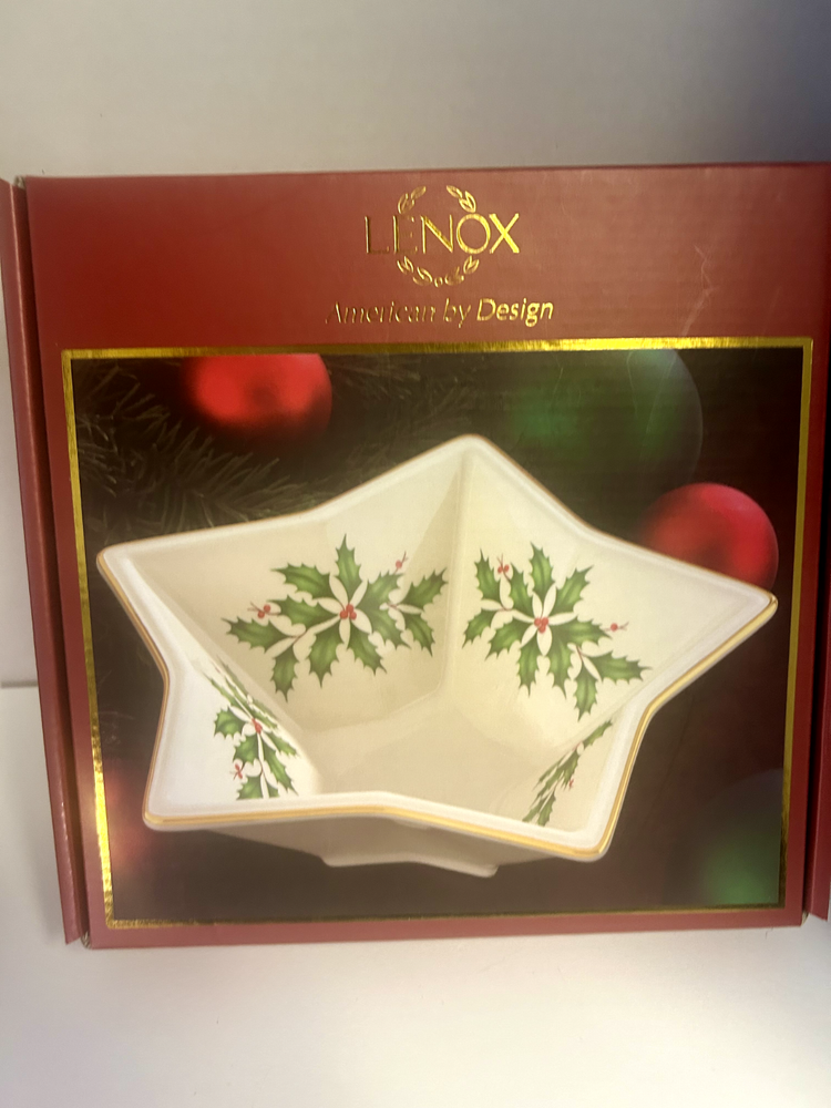 Lenox Holiday Star Bowl Gold Edge NIB NEW IN BOX