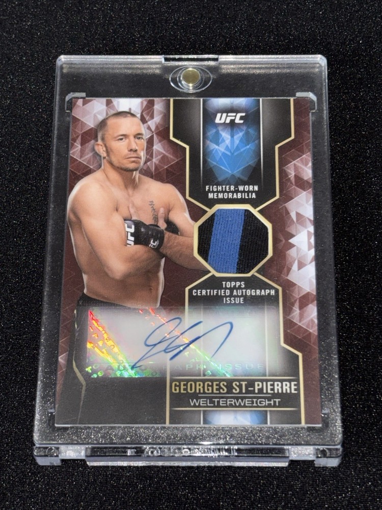 2017 Topps Ufc Knockout Georges St Pierre Auto Relic Red Sp 2/10 Gsp Rare 🔥🔥