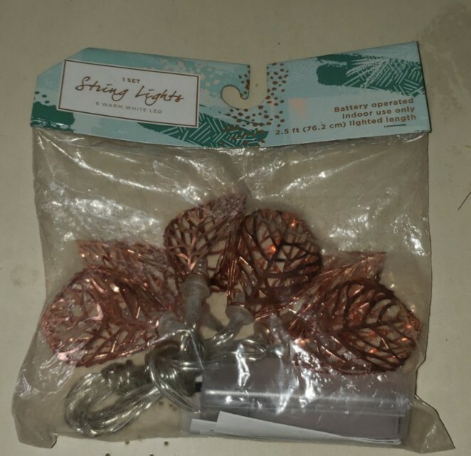 Seasonal Bronze Leaf String Lights Battery Operated 2.5ft Warm White-image