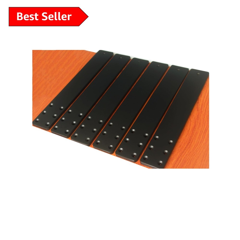 Versatile Hidden Support Brackets - 6 Pack Heavy-Duty for Countertops (Black)