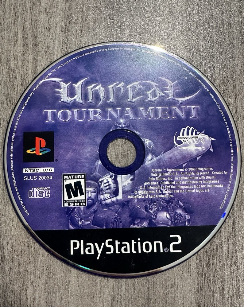 Unreal Tournament (Sony PlayStation 2, 2000) Disc Only