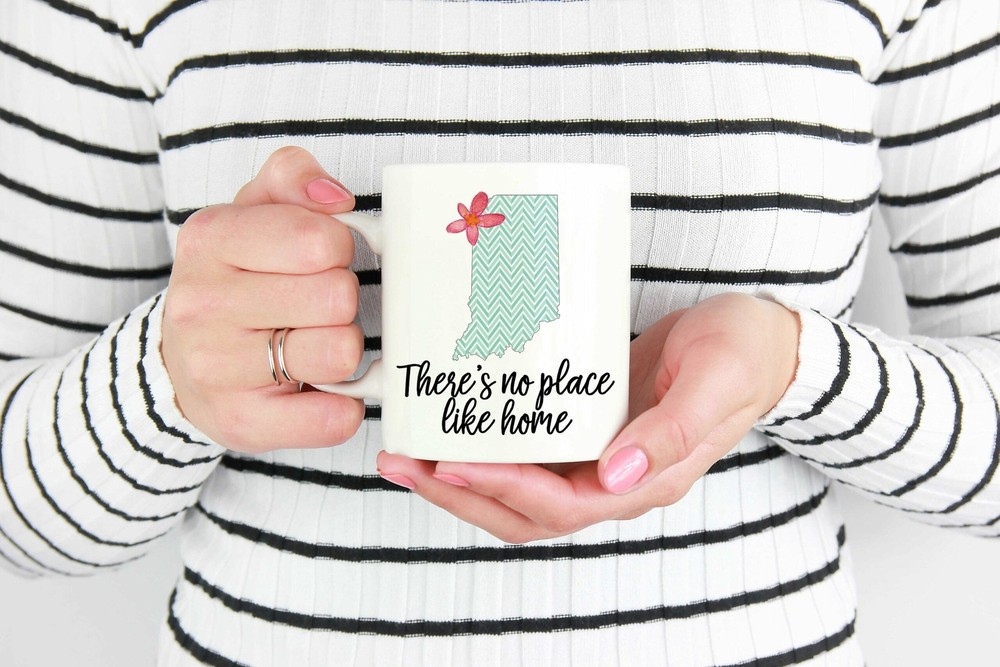 Custom Home State Mug Custom Indiana Mug Personalized Indiana Mugs Custom State