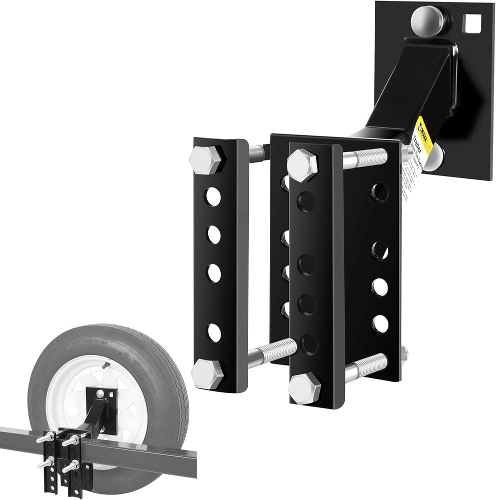 MaxxHaul 70214 Powder Coat Black Trailer Spare Tire Carrier For 10 inch and 12 i