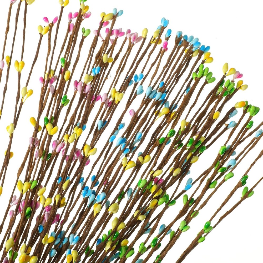 32 Pcs Easter Artificial Berry Garland Spring Pip Berry Sprays Pastel Picks Stem