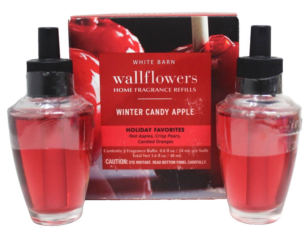 Bath & Body Works Winter Candy Apple Wallflowers Plug In Refill Bulb Lot of 2