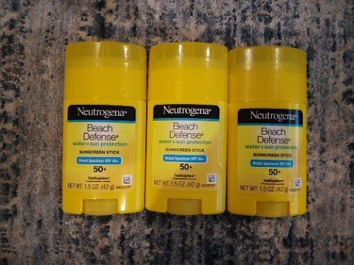 Neutrogena Beach Defense Sunscreen Stick SPF50+ 1.5 oz Water Resistant 3-Pack