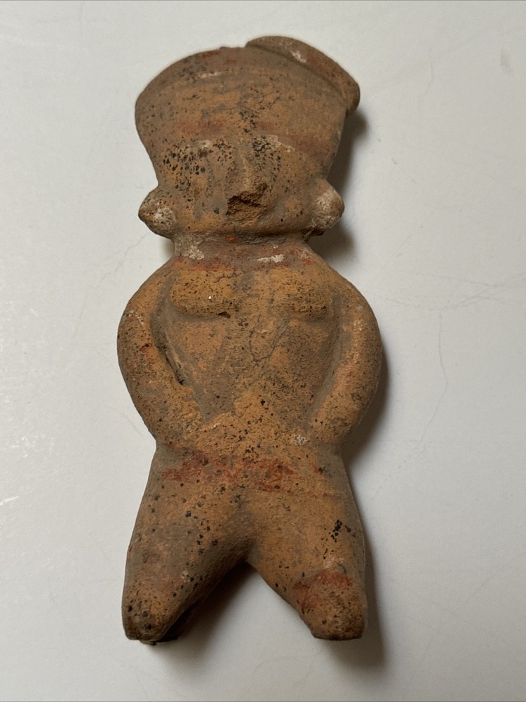 Antique Pre-Columbian clay burial statue small artifact relic sculpture