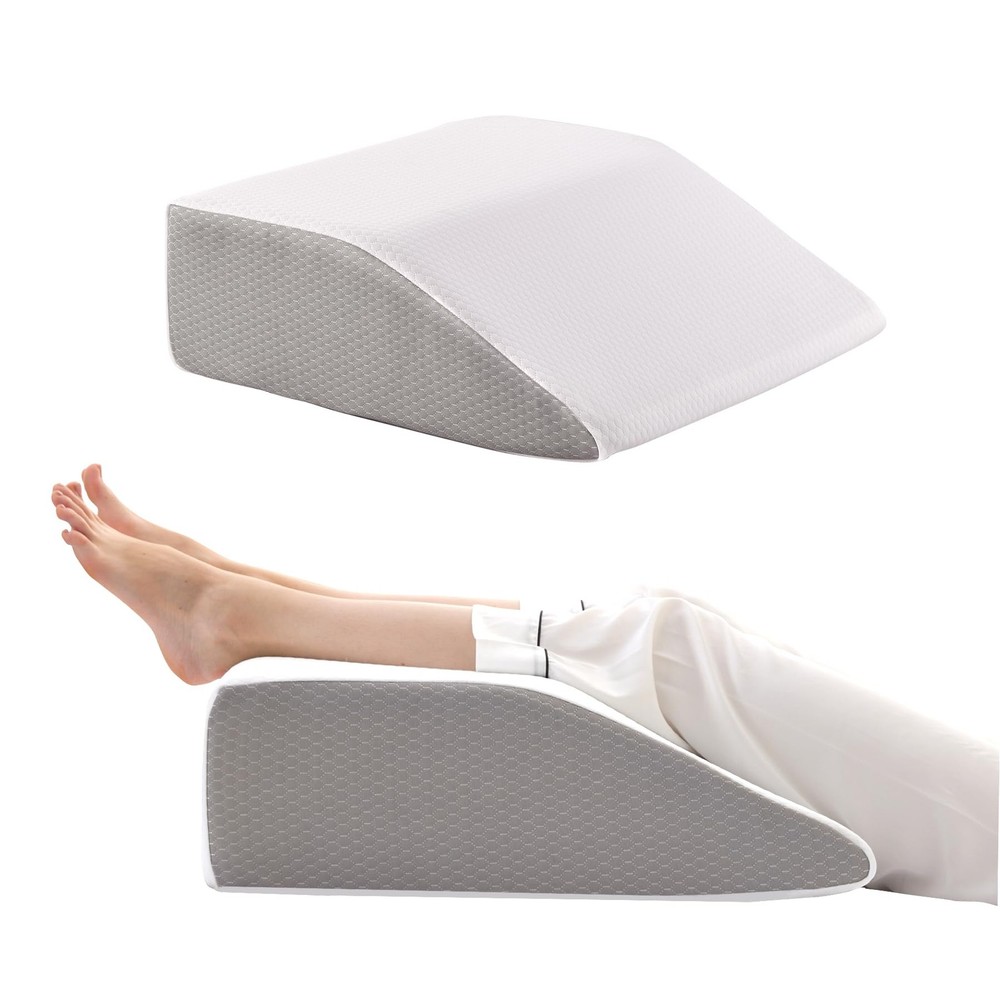 8 Inch Memory Foam Leg Elevating Pillow for Post-Surgery Recovery, Circulation & Side Sleepers