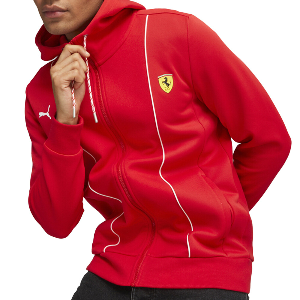 Puma Ferrari Race Hdd FullZip Hoodie Mens Red Casual Outerwear 62094202