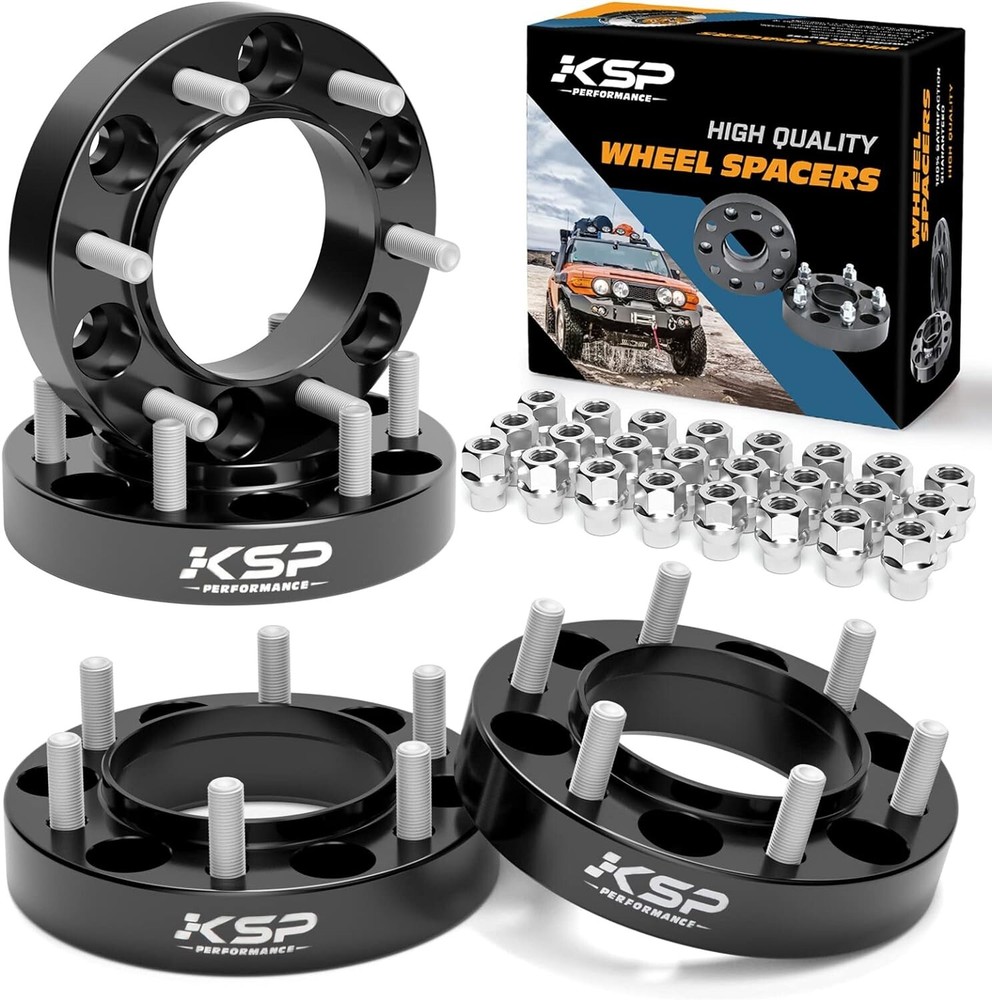 1.25-Inch 6x5.5 Hub Bore Wheel Spacers with Open Lug Nuts - Aggressive Stance