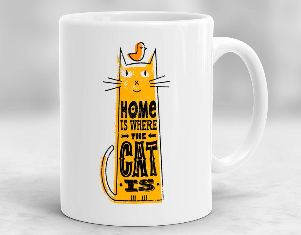 Home Is Where The Cat Is Mug Cat Lovers Mug Cat Owner Gift Cat Mug Kitty Mug