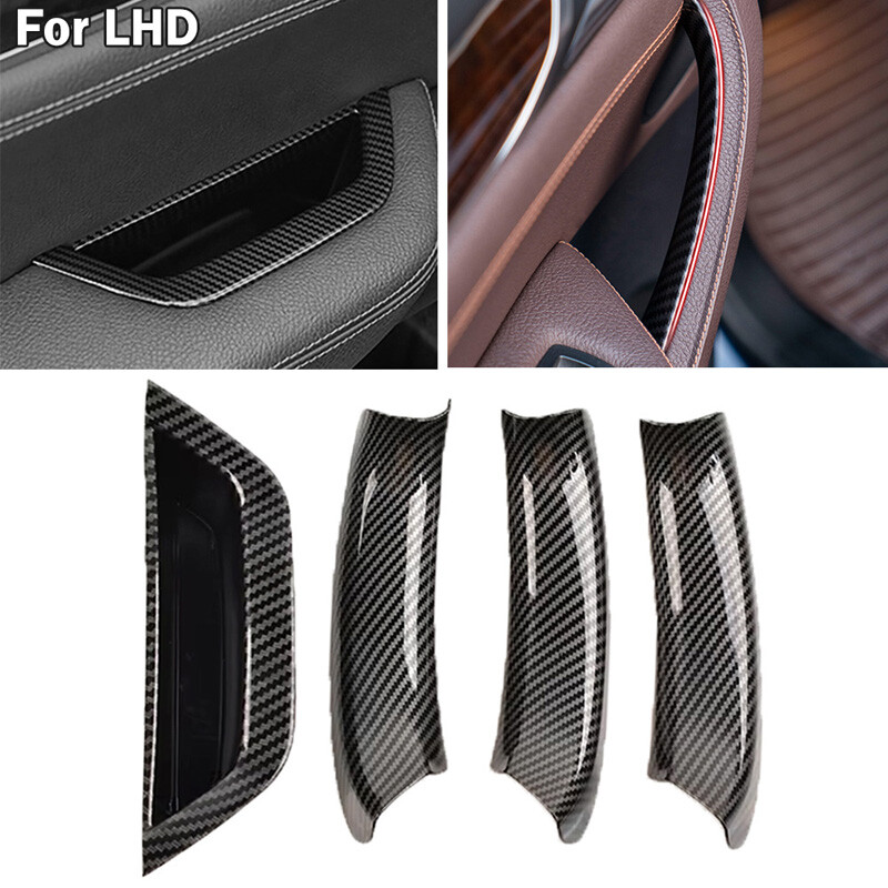 Inner Door Handle Cover Pull Trim Black/Carbon Fiber For LHD BMW X3 X4 F25 F26