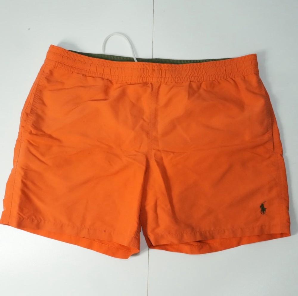 Polo Ralph Lauren Swim Shorts Orange Mesh Lined Size L Men’s