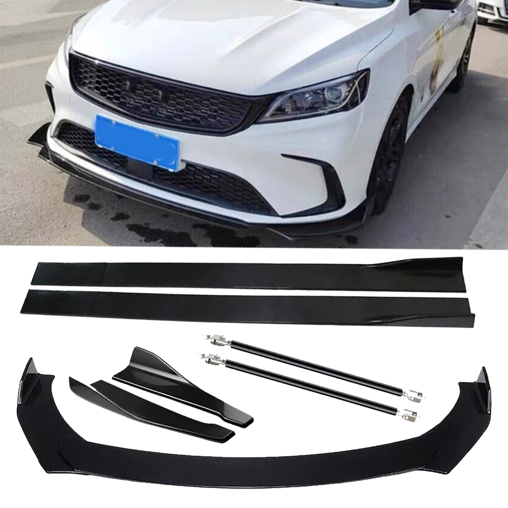 Glossy Front Splitter Lip Spoiler Side Skirts For Kia K5 Forte